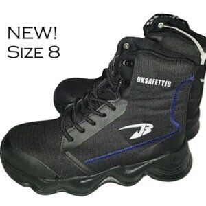 New Safety Boots Kicks Black Fashion Tie Men 6.5/Women Size 8 Construction High
